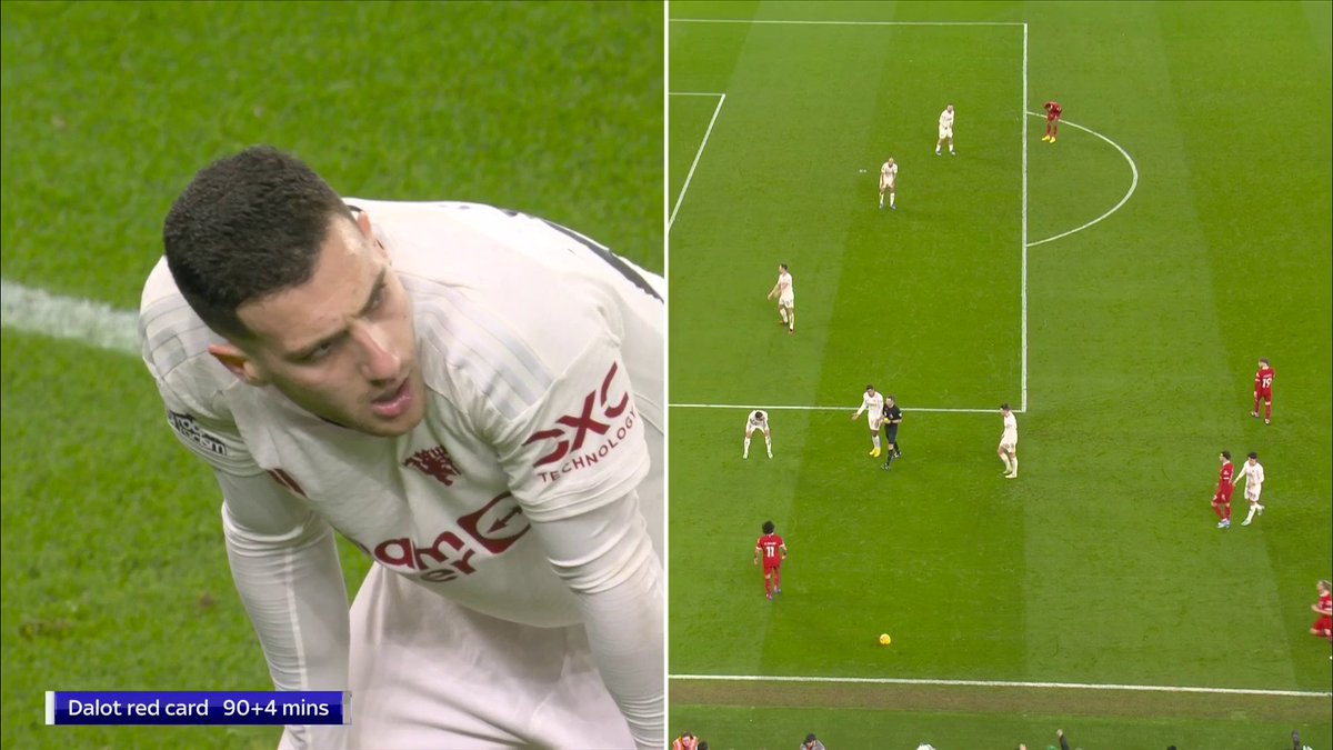 "It looked like that second motion was at the same time the yellow card was being put up" Gary Neville and Jamie Carragher don't think Diogo Dalot needed to be sent off against Liverpool 🤔