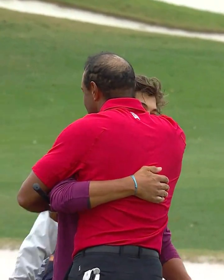 What a day for Team Woods ❤️ They finish Sunday with a 61, tying the lowest round PNC Championship on Sunday.