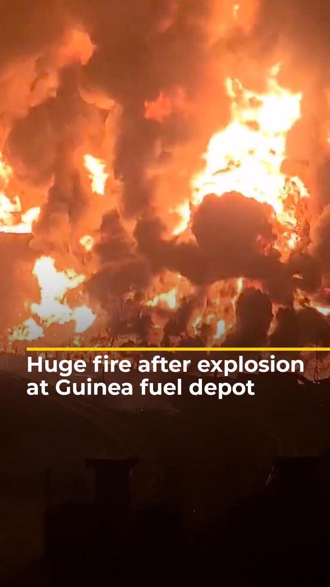 A huge fire has broken out in Guinea’s capital Conakry after an explosion at a fuel depot. There are reports that dozens of injured people have been taken to two of the city’s main hospitals ⤵️