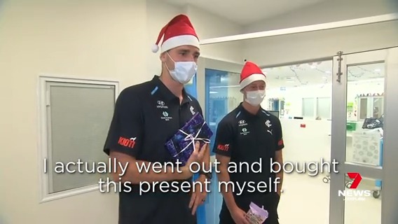 Some of Victoria's sickest children received an early Christmas surprise today as Carlton stars delivered presents at the Monash Children's Hospital. #7NEWS