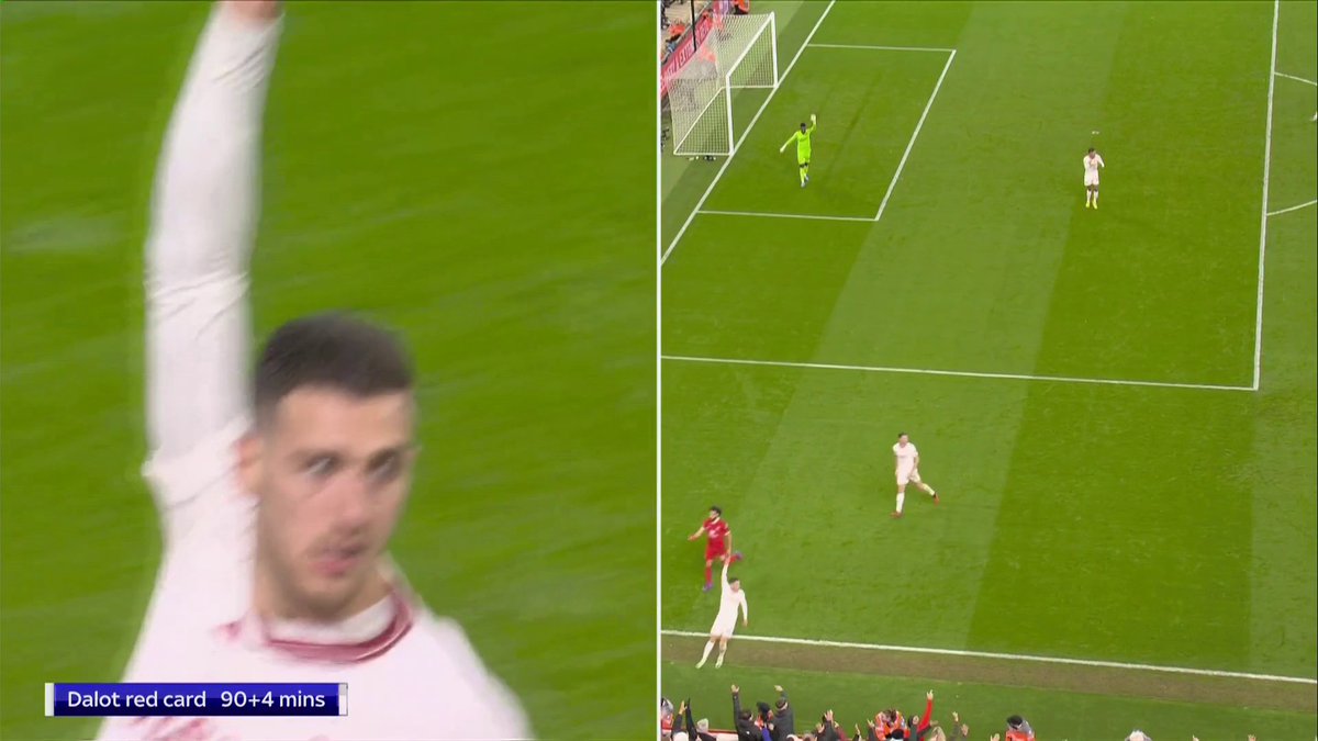"I don't think it looks good" 💬 "I think in the current climate, he's got no choice" 💬 Dermot Gallagher reacts to Diogo Dalot's sending off against Liverpool after being shown two quick yellow cards 🟨🟨