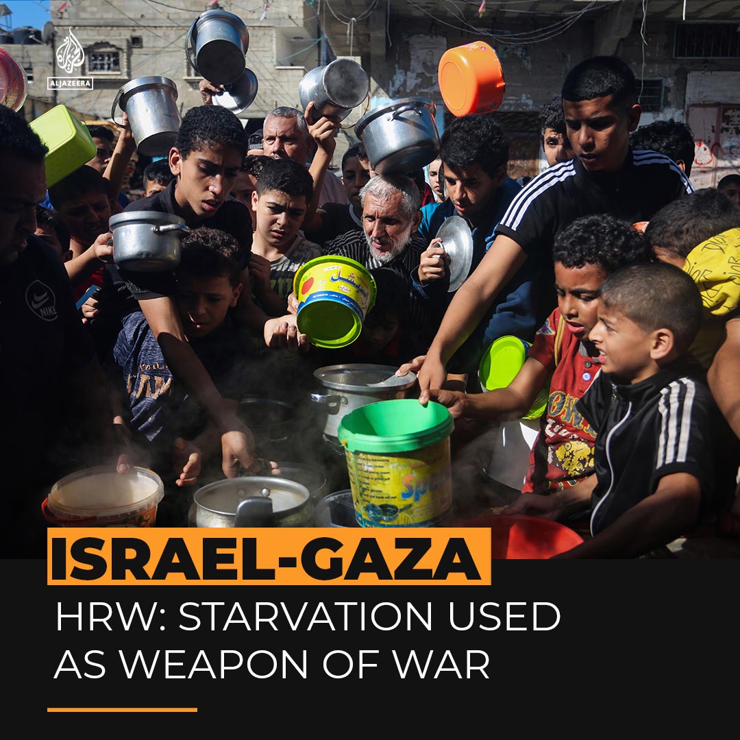 Human Rights Watch has accused Israel of using starvation as a weapon of war. The new report cites the blocking of aid, destruction of infrastructure and public statements by Israeli officials as evidence of this accusation, considered to be a war crime ⤵️