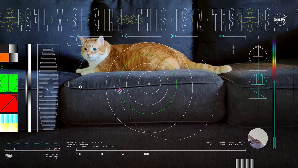We just streamed the first ultra-HD video brought to you via laser from deep space. And it’s a video of Taters, a tabby cat. This test will pave the way for high-data-rate communications in support of the next giant leap: sending humans to Mars.