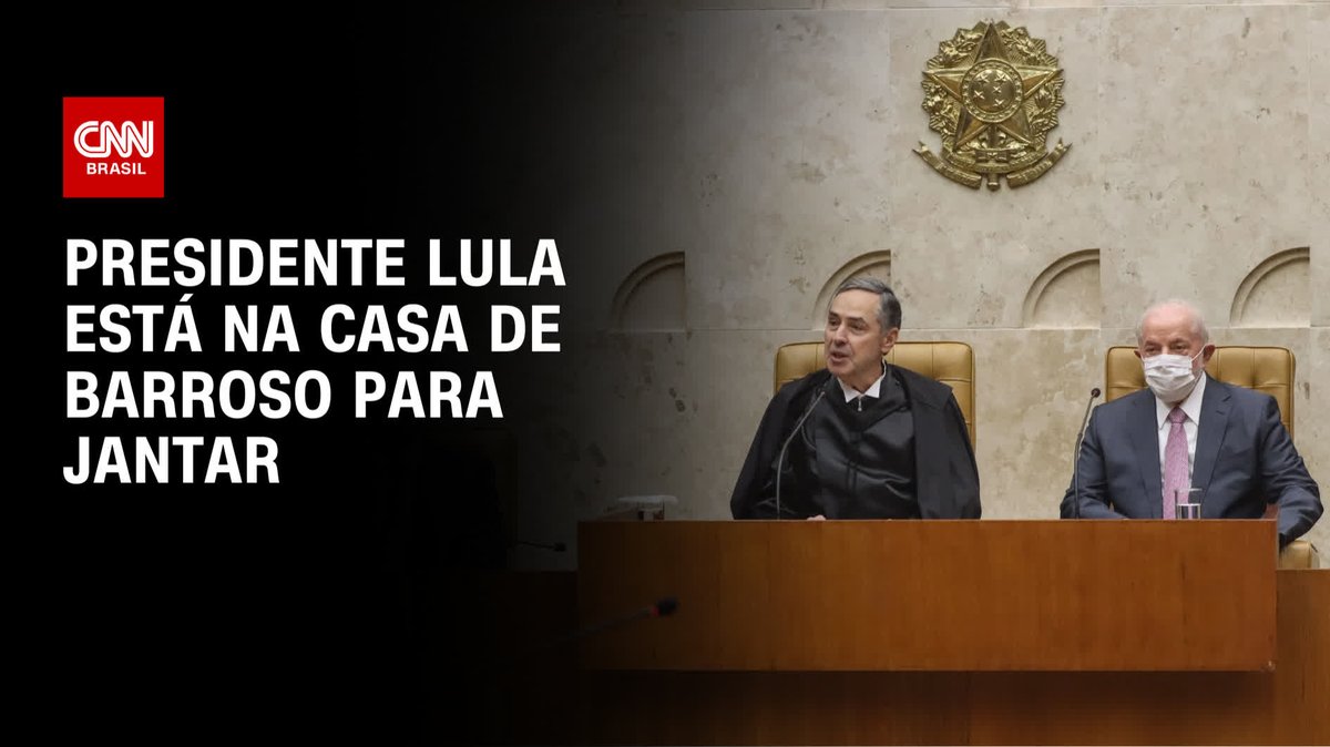 O presidente Lula e a primeira dama Janta foram para a casa do presidente do Supremo Tribunal Federal Luís Roberto Barroso para um jantar com os ministros da Corte #CNNBrasilPrimeTime