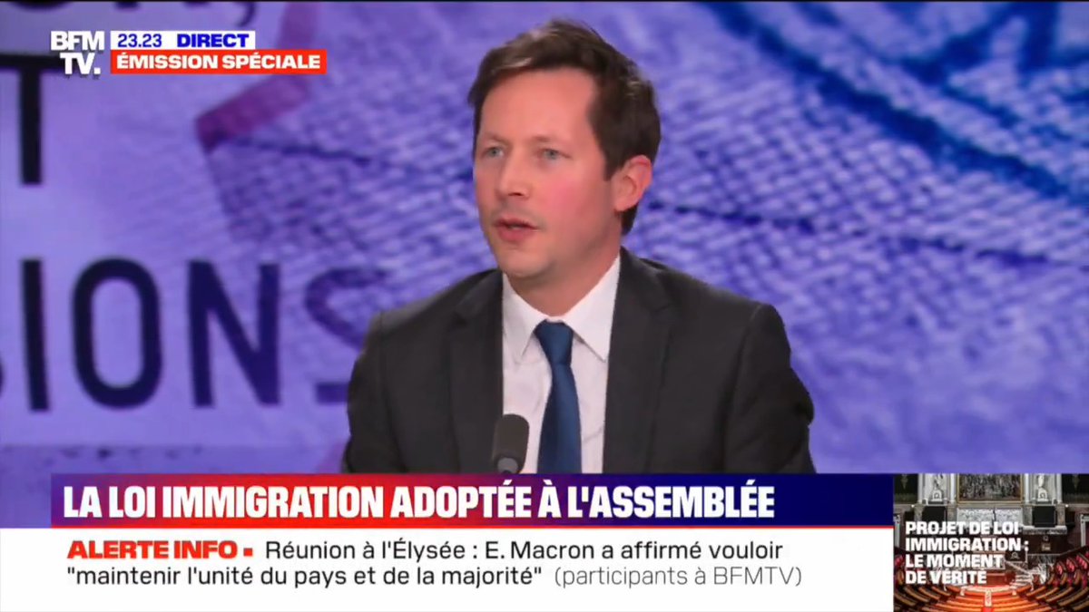 Le moyen inventé par le président de la République pour exclure du scrutin les parlementaires du RN est un précédent très inquiétant. Il n’y a aucune démocratie au monde où l’on aie le droit de lire le résultat d’un vote sans prendre en compte toutes les voix. #LoiImmigration
