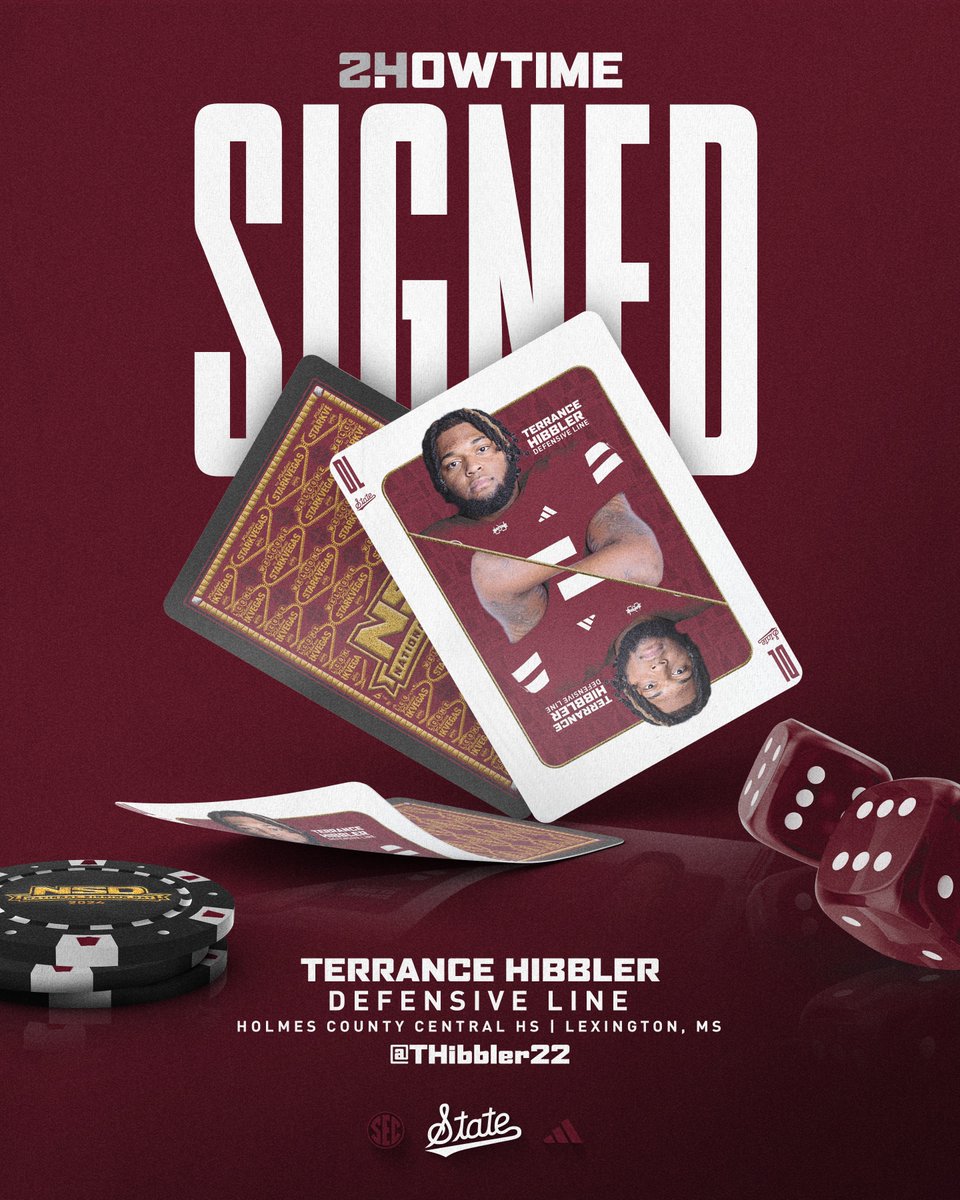 He was named the Mississippi 5A Defensive Player of the Year and is a 4-star defensive line signee! Join us in welcoming Terrance Hibbler to our Bulldog family. 📰 » 𝗙𝗼𝗹𝗹𝗼𝘄 » Terrance Jr ✞ #SHOWTIME | #HailState🐶