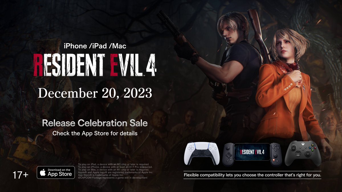 Resident Evil 4 is out now for iPhone 15 Pro models and all iPad and Mac with M-series chips! A special discount is also available to celebrate launch! More info here: