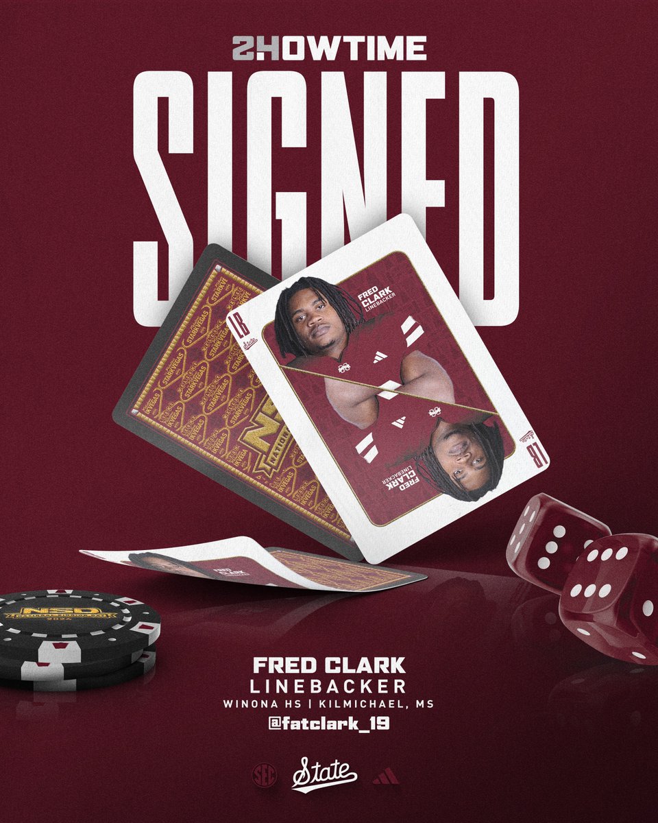 He earned First Team All-State honors this season while helping lead Winona to its first-ever State Title! Join us in welcoming Fred Clark to our Bulldog family. 📰 » 𝗙𝗼𝗹𝗹𝗼𝘄 » Fat #SHOWTIME | #HailState🐶
