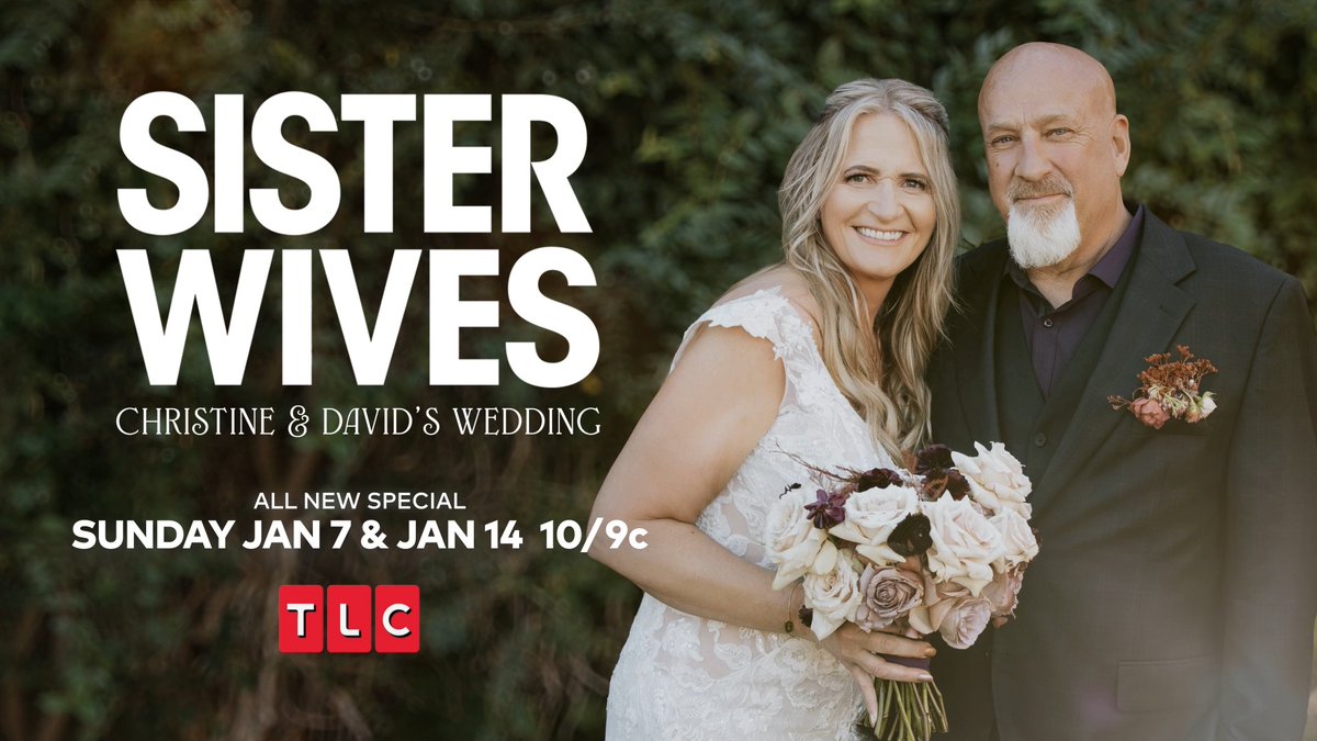 Christine is getting married!! Don't miss the very special end to this season when Christine marries the love of her life, David, in a beautiful ceremony with Janelle by her side. The #SisterWives Wedding Special begins Jan 7 and concludes Jan 14.