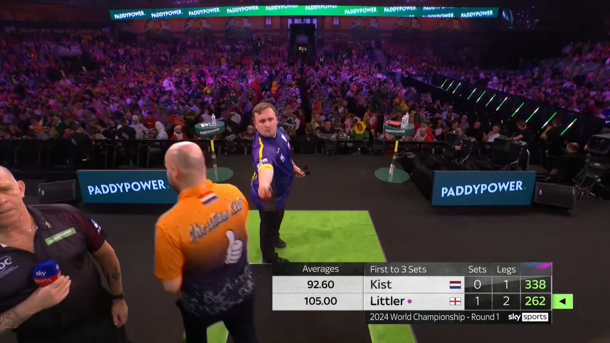ASTONISHING FROM LITTLER! 107 average from the 16-year-old and 50% on the doubles as he moves two sets to the good over Kist. 📺 #WCDarts | R1