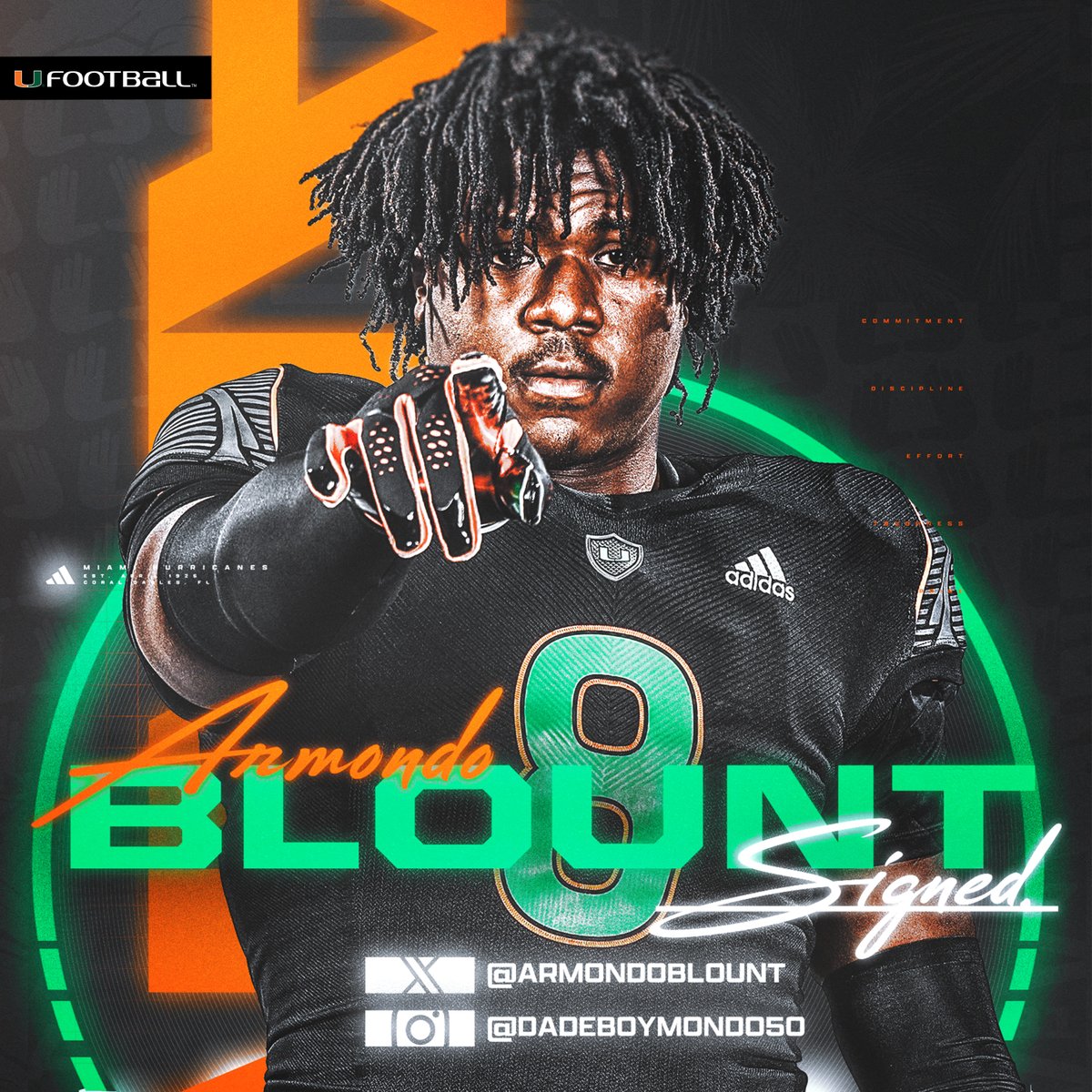 Welcome to the Canes family, Armondo Blount 🏈 Defensive End 🏠 Fort Lauderdale, FL 📕 Miami Central #GoCanes | #NSD24