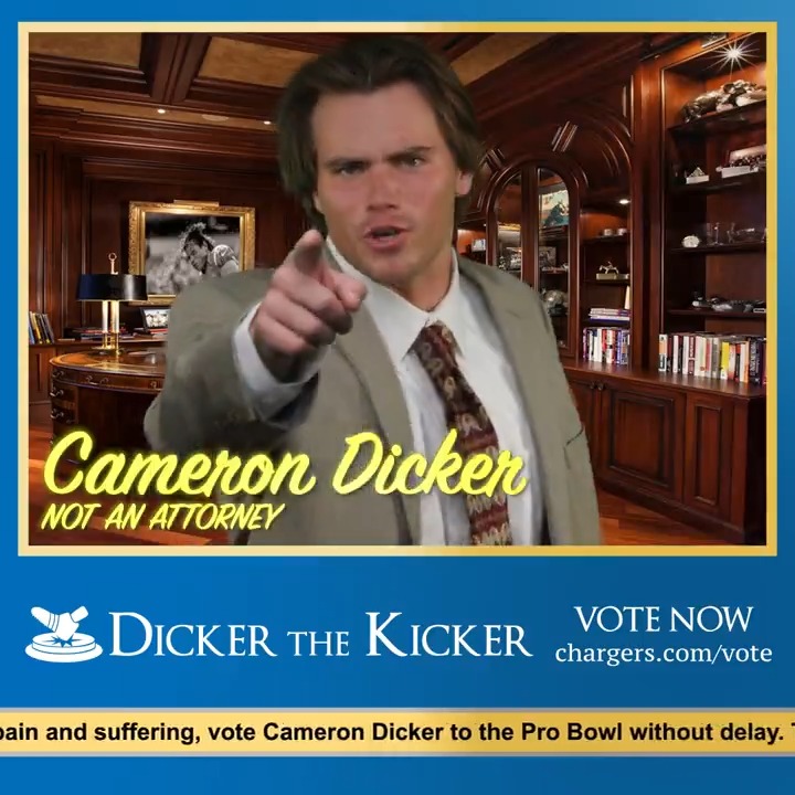 don't be a d*ck, repost to #probowlvote for cameron dicker