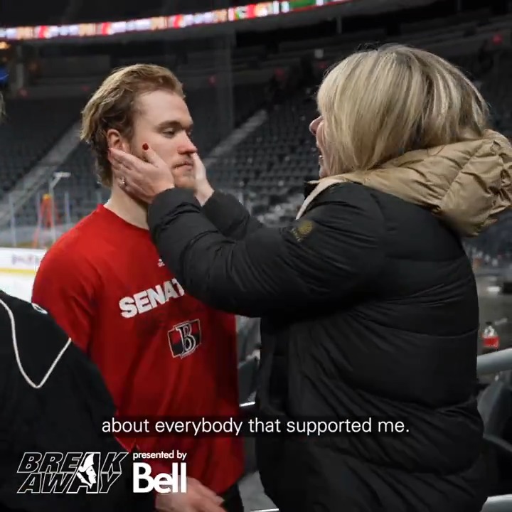 First game. First goal. Family there to soak it all in 🥹 Go behind the scenes with Angus Crookshank and his family as they got to see his NHL dreams come true first hand over the last few days. Breakaway presented by Bell | #GoSensGo