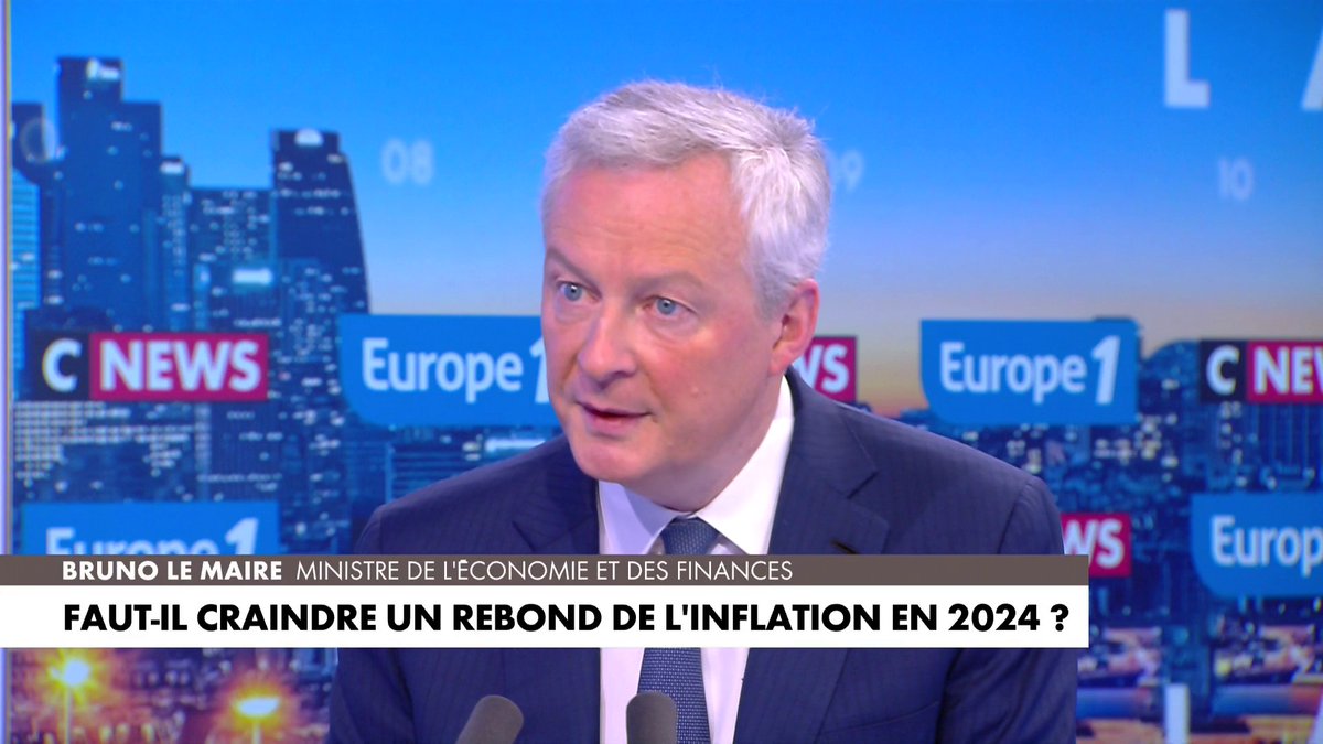 «L’inflation sera sous les 3% en 2024, la crise est derrière nous», annonce Bruno Le Maire sur la question de la hausse des prix, dans #LaGrandeInterview