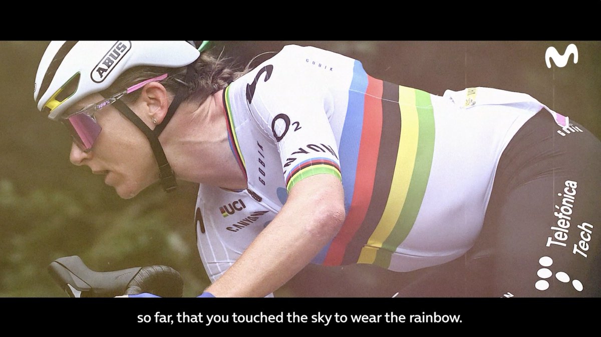 This is Telefónica's tribute to Annemiek van Vleuten as she bid farewell to her main sponsor and Spanish fans in Madrid today. #GraciasMiek