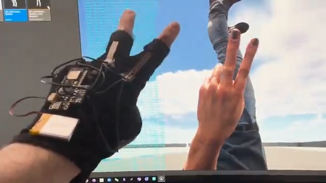 My DIY $69 mocap gloves in action! I added calibration functionality to finetune each finger. Full Video Soon!