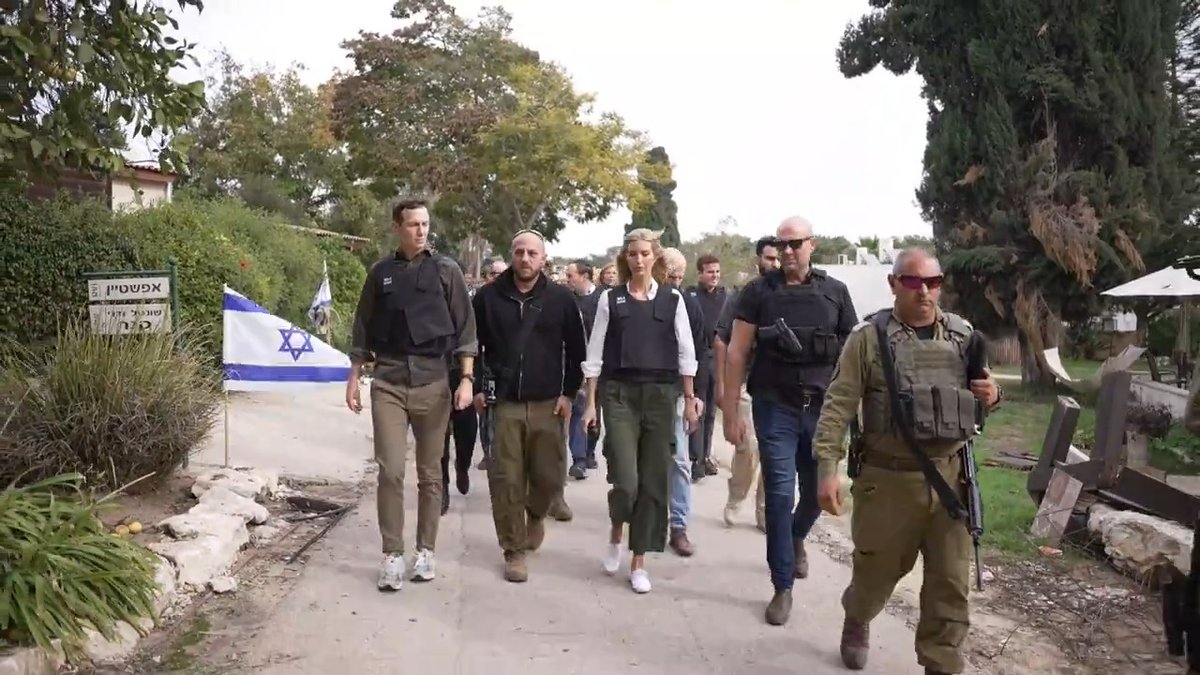 Today I visited Kibbutz Kfar Aza with Ivanka Trump & Jared Kushner so that they could bear witness to the crimes against humanity committed by Hamas on 7 October. Thank you for coming to Israel and for standing by our side 🇮🇱🇺🇸 (📹: Natan Weill | Knesset Press Office)