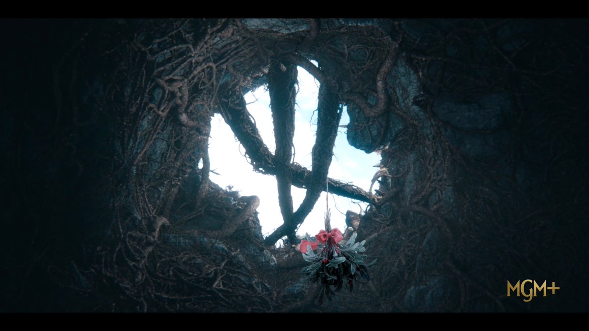 Tell us which is scarier... Seeing the mysterious symbol or standing alone under the mistletoe. Binge the first 2 seasons of #FROM now on #MGMplus.