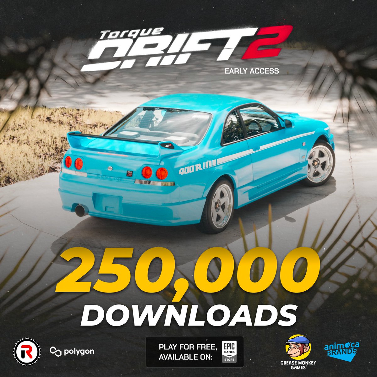 🎄5 DAYS OF XMAS : DAY 2🎄 🤯QUARTER MILLI🤯 #TorqueDrift2 has $REVV-ed up 250,000 DOWNLOADS on Epic Games Store! THANK YOU❤️ Get Early Access for FREE👇 Collect Limitied edition cars👇 adam lz compound👀 Motorverse #Web3gaming