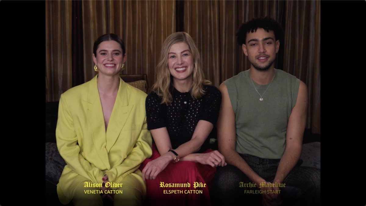 Alright we’re ready to take things up a notch.🧂🔥 The official #Saltburn watch party is kicking off with Rosamund Pike, Archie Madekwe and Alison Oliver, exclusively on Prime Video.