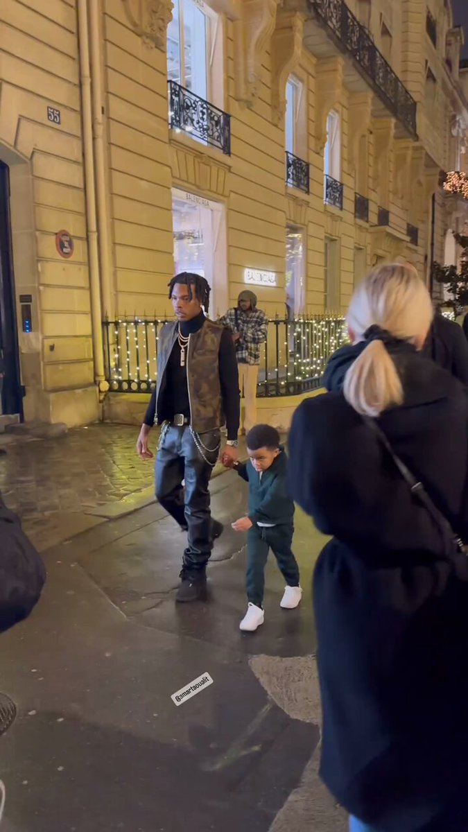 Lil Baby with his son in Paris