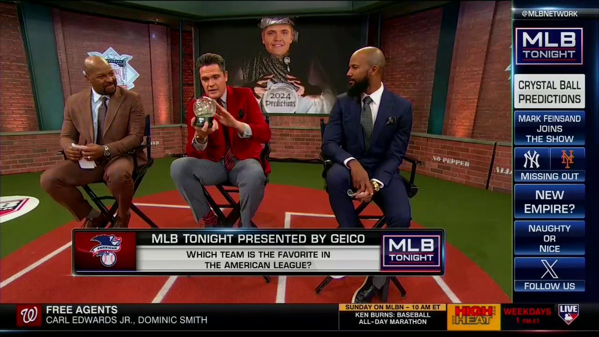 "The Baltimore Orioles will win 109 games." 🔮 Greg the clairvoyant has returned with some shocking AL predictions! #MLBTonight | Chris Young | Bo Porter