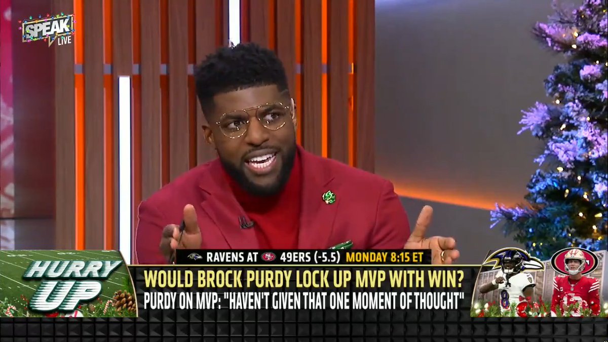 .Emmanuel Acho: If Brock Purdy beats the Ravens, he will lock up the MVP award.