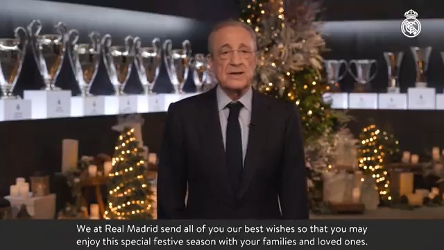 ✨ Florentino Pérez: "Feliz Navidad y que 2024 nos traiga salud, paz, trabajo, felicidad y solidaridad para todos". #RealMadrid