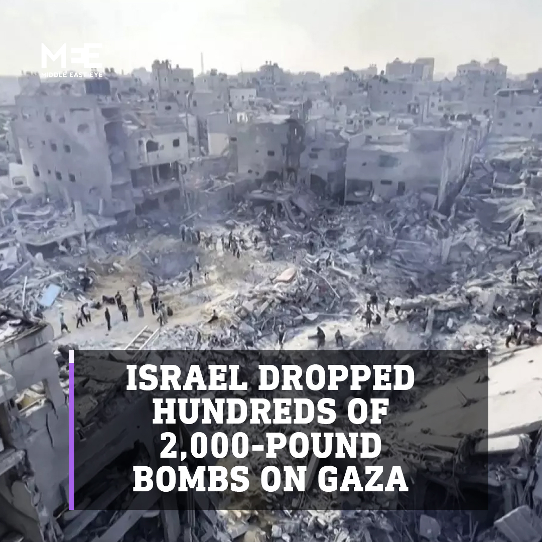 Israel dropped hundreds of massive bombs on Gaza capable of killing or wounding people over 300 metres away, an analysis by CNN and AI company Synthetaic has shown