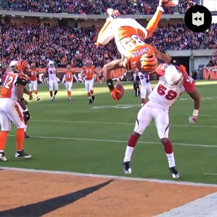 On the day 12 years ago, Bengals WR Jerome Simpson front flipped into the end zone 🔥