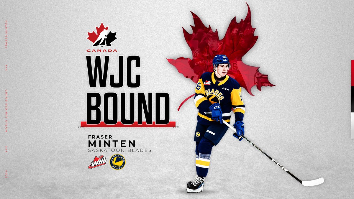 A second-round pick of the Toronto Maple Leafs, Fraser Minten brings a dominant two-way game to Sweden! Saskatoon Blades | #WorldJuniors
