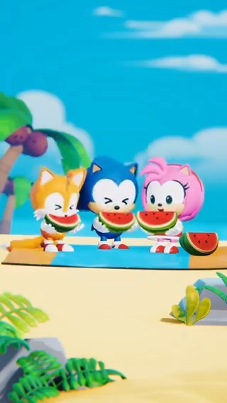 ソニックとエミーがエッグマンに立ち向かう🍉 「南の島であそぼう」編、完結🏝️ キュートなソニックたちが送るショートアニメ🥰 『SONIC ＆ FRIENDS』の最新動画を公開⸜🙌🏻⸝‍ ⬇️過去のエピソードはこちらから⬇️ #ソニフレ #ソニック