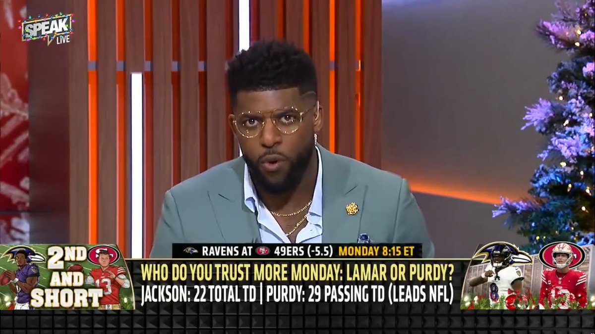 Bro was in front of the cameras not even a week ago saying he trusts Brock Purdy over Lamar Jackson. 🥴