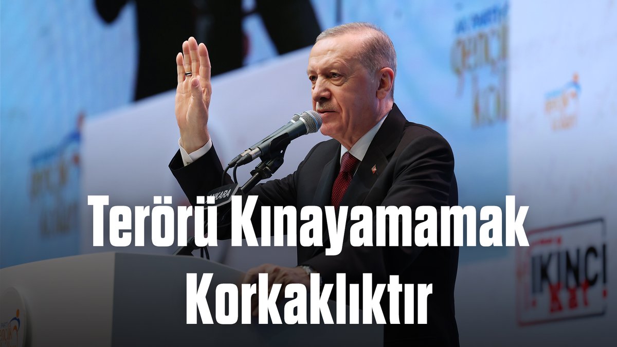 Cumhurbaşkanımız Recep Tayyip Erdoğan: “Milletçe yüreğimiz yanıyor, siyasi partiler görüş ayrılıklarını bir tarafa bırakıp ortaklaşıyor ama ‘Atatürk'ün partisiyiz’ diyen CHP utanmadan, sıkılmadan bölücü örgüt uzantılarının yanında konumlanıyor.”
