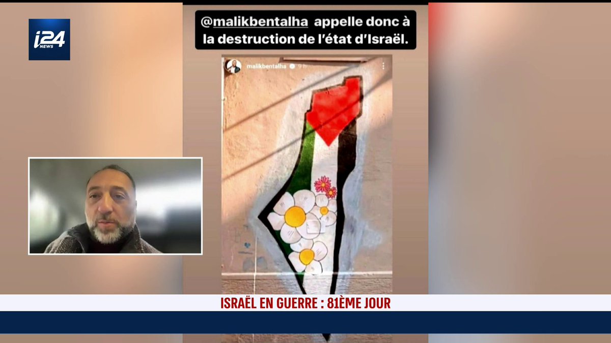 "En partageant cette image, Malik Bentalha collabore complètement avec les appels à l'extermination de l'État d'Israël et du peuple juif." Frank Tapiro, publicitaire Frank Tapiro MALIK BENTALHA