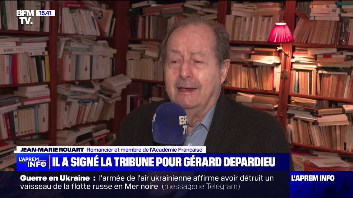 💬 "Qu'importe le comportement, qui est de la grossièreté chez Gérard Depardieu, c'est un tel immense acteur (...) c'est l'esprit gaulois de la France" Jean-Marie Rouart, membre de l'Académie française, a signé la tribune en soutien à l'acteur accusé de viols