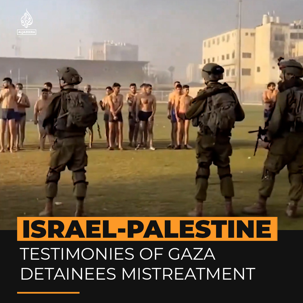 New footage shows Palestinians stripped and detained in Gaza by the Israeli army, as freed detainees allege abuse and mistreatment ⤵️