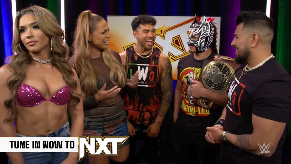 It's a reunion! @elektralopezwwe back together again with 𝕮𝖗𝖚𝖟 𝖉𝖊𝖑 𝕿𝖔𝖗𝖔 •The Prestige• and Joaquin Wilde 🙌 #WWENXT