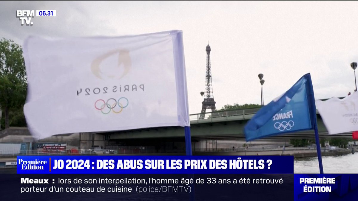 1.033 euros, c'est le prix moyen d'une nuit d'une nuit d'hôtel à Paris lors des Jeux olympiques de 2024