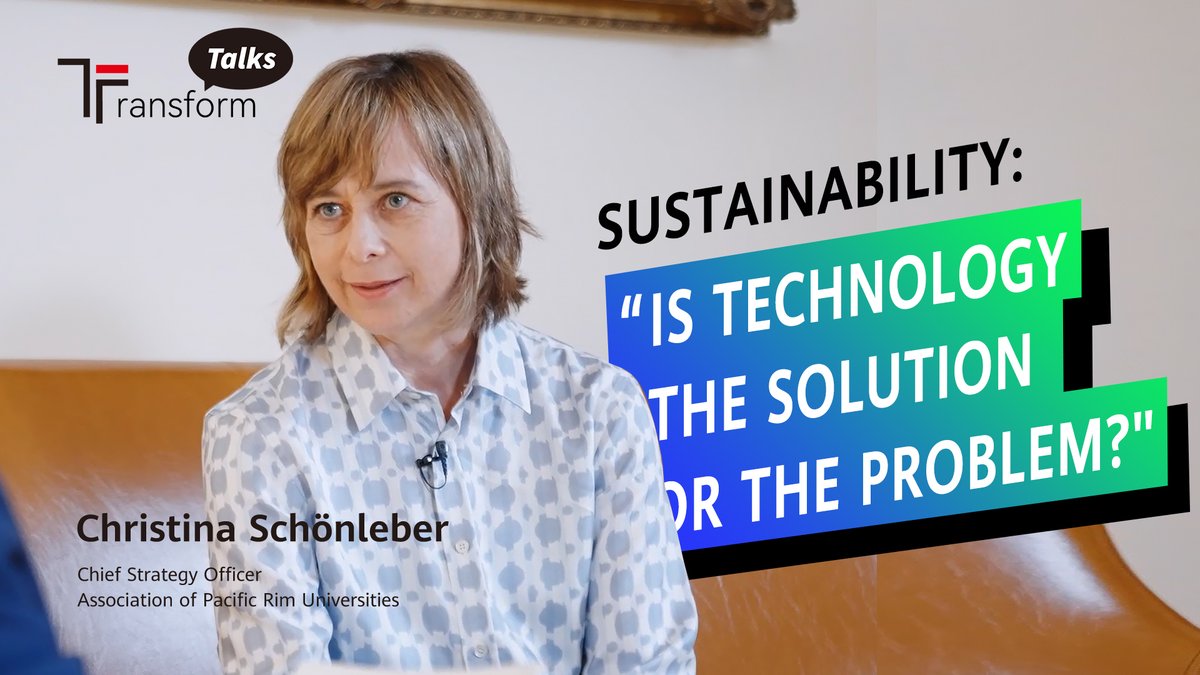 “Nobody can solve climate change or biodiversity loss on their own,” says Christina Schönleber, Chief Strategy Officer of the Association of Pacific Rim Universities (APRU). Watch more on this #TransformTalks: #Huawei #ThisIsHuawei #Sustainability