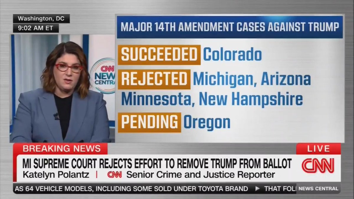 🚨 BREAKING: Michigan Supreme Court rejects attempt to keep Donald Trump off ballot