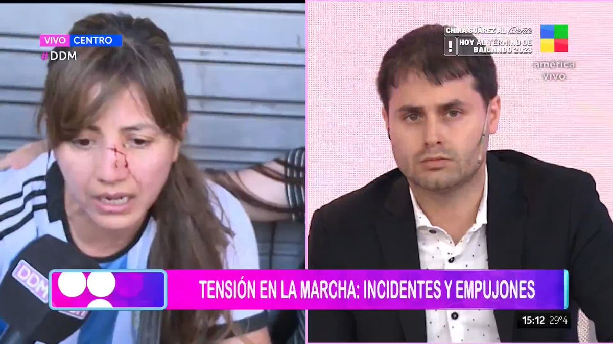 🔴 Tensión en la marcha: incidentes y empujones 🗣️ "Este DNU es un saqueo a los trabajadores", dijo una manifestante Cc eldiariodemarianaok