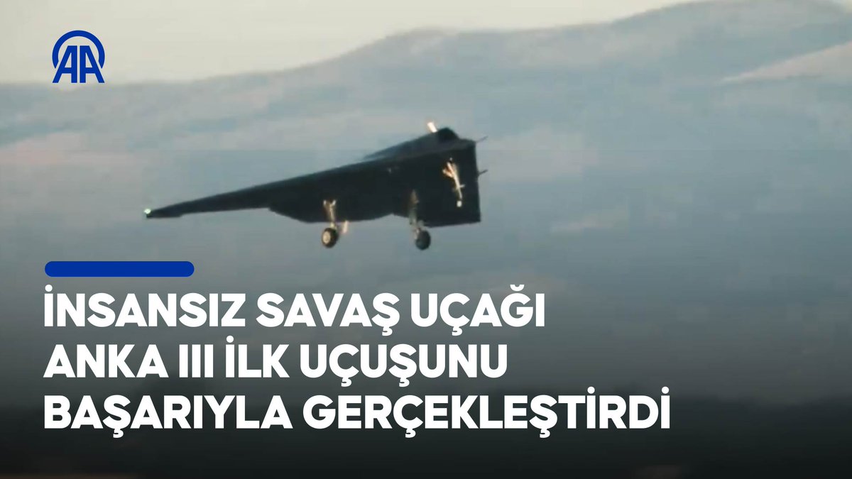 ❝TUSAŞ'ın geliştirdiği insansız savaş uçağı ANKA-3, ilk uçuşunu başarıyla gerçekleştirdi. Gelişmiş teknolojilerle ülke savunmasına güçlü katkı sağlayacak❞ Cumhurbaşkanı Erdoğan, TUSAŞ'ın geliştirdiği insansız savaş uçağı ANKA-3'ün, ilk uçuşunu başarıyla gerçekleştirdiğini açıkladı