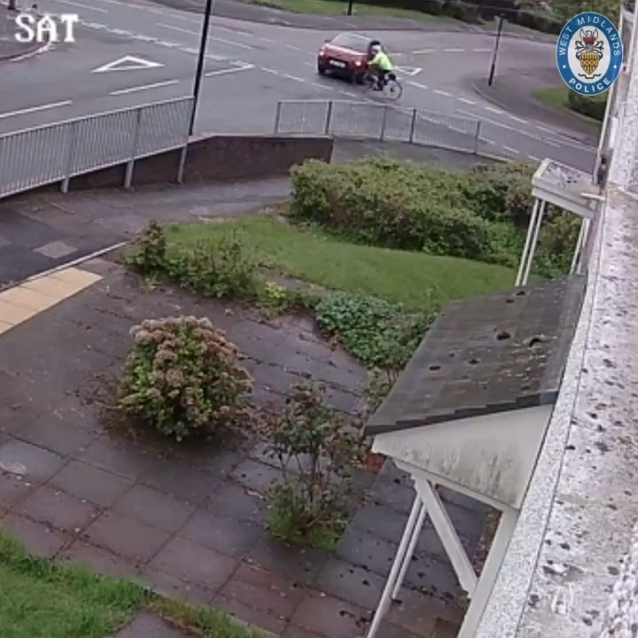 #OpTriton | This is the horrifying moment a cyclist was sent spinning into the air when she was hit by a driver who pulled out in front of her. The cyclist, 71, suffered a bleed on the brain and broken bones. The driver's now been jailed. Full story 👉