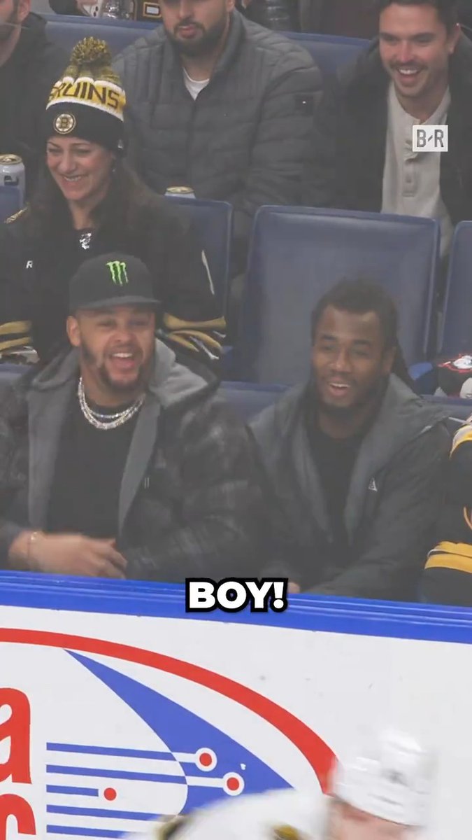 First hockey game rinkside didn't disappoint for James Cook &amp; Dion Dawkins 😂🎙️