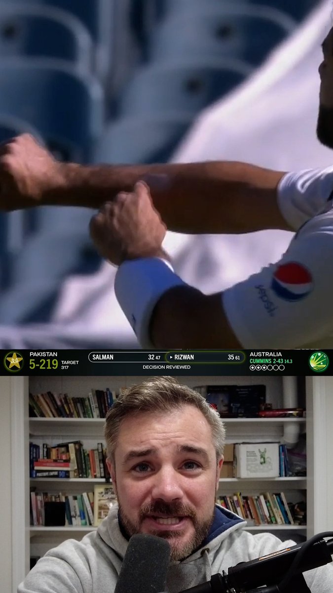 Rizwan says he got hit in the arm by Cummins bouncer but replay said otherwise