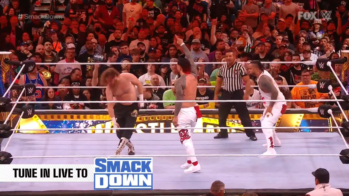 "NOBODY'S EVER KICKED OUT OF THE 1D!" This #WrestleMania moment still gives us chills! Sami Zayn, you're a legend! 👏👏👏 #SmackDown