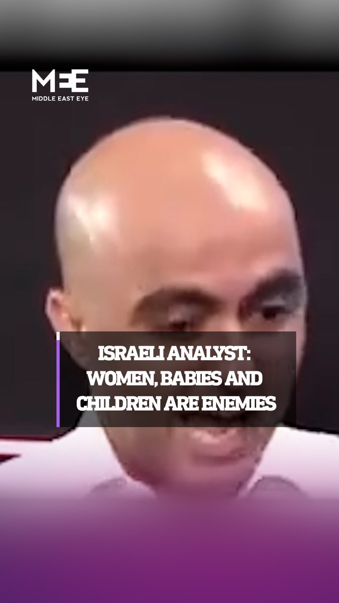 "The woman is an enemy, the baby is an enemy .. &amp; the pregnant woman is an enemy." Israeli analyst Eliyahu Yossian says Israel should level the ground in Gaza, kill as many as possible &amp; spare no one. Over 21,500 Palestinians in Gaza have been killed, including 8,500 children.