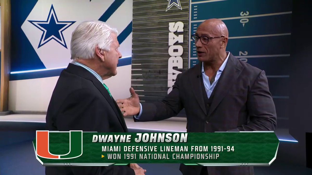 🥹 Dwayne Johnson dropped by with some heartfelt words for Jimmy Johnson and a special gift at the end 🧡💙