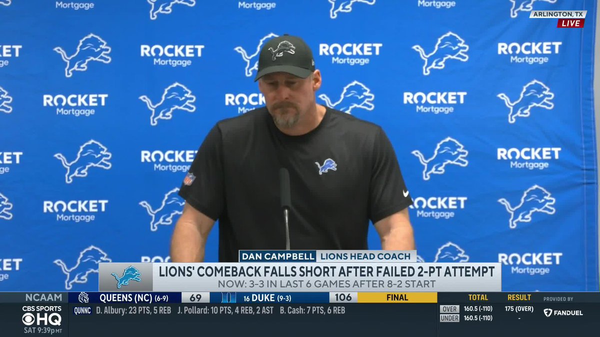 Dan Campbell’s mood is all of us in Detroit today Still can’t wrap my head around losing because the Ref botched the call The Detroit Lions did EVERYTHING right to a T and the Ref blatantly screwed them. Lions lose out at a chance at the 1 and 2 seed now